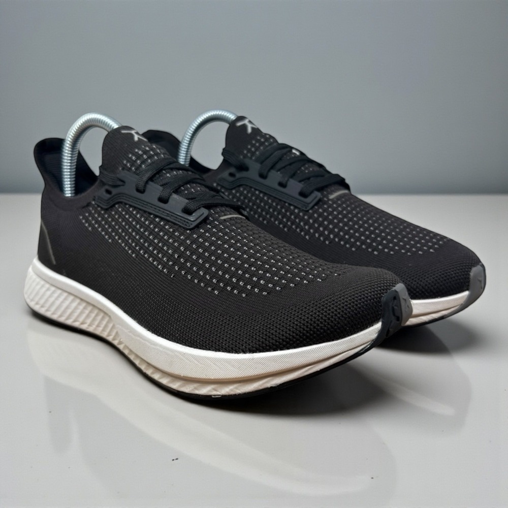 Flux Footwear Runner Womens 8 Black White Knit Zero Drop Athletic Sneakers